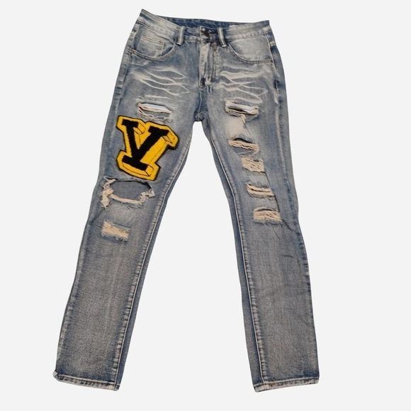 Men Sz 30x30 Distressed Slim Fit Jeans - Picture 1 of 8